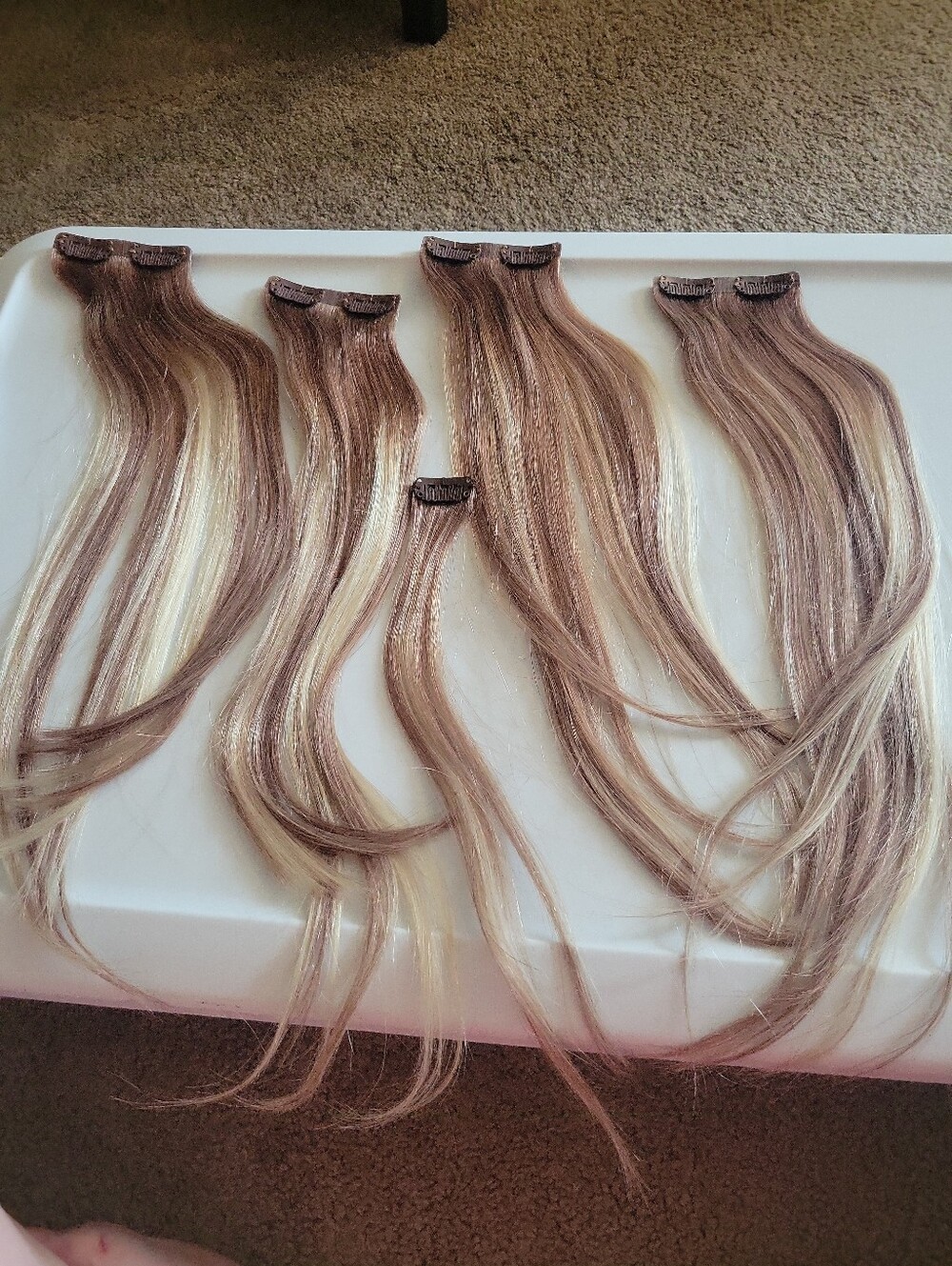 Glam Seamless Invisi Clips 100% Remy Human Hair Extensions | Blonde Balayage | 7 - Picture 4 of 4